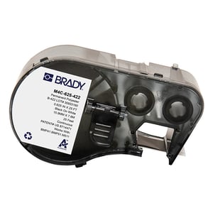 Afbeelding van Brady M4C-625-422 polyester labels zwart op wit | 15,88 mm x 7,62 m (origineel)