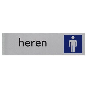 Afbeelding van Posta Picto bordje toiletten heren | kunststof | zilver