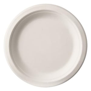 Afbeelding van Wegwerpbord suikerriet | wit | 23 cm | 50 stuks