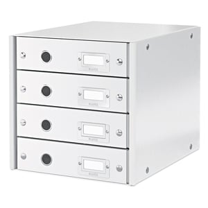 Afbeelding van Leitz 6049 WOW ladeblok | wit metallic | 4 laden