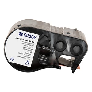 Afbeelding van Brady M4C-1000-595-OR-BK tape vinyl zwart op oranje | 25,4 mm x 7,62 m (origineel)