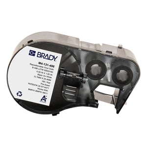 Afbeelding van Brady M4-131-498 vinylweefsel labels zwart op wit | 25,4 mm x 12,7 mm (origineel)
