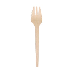 Afbeelding van Depa wegwerp snackvork | hout | 13.5 cm | 200 stuks