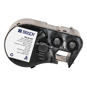 Afbeelding van Brady M4-90-427 gelamineerde vinyl labels zwart op wit/transparant | 19,05 mm x 38,1 (origineel)