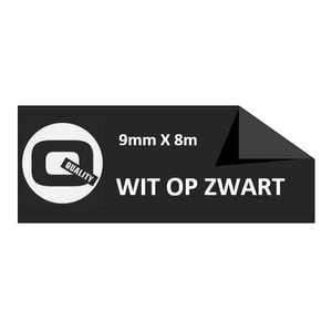 Afbeelding van Brother TZe-325 tape wit op zwart 9mm x 8m (huismerk)