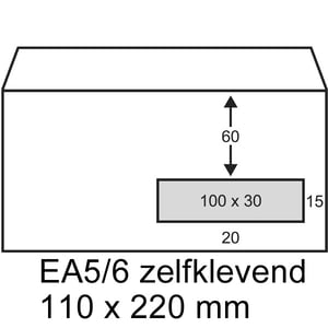 Afbeelding van Raadhuis dienstenvelop  | zelfklevend | EA5/6 | 110x220mm | 200 stuks