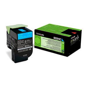 Afbeelding van Lexmark 80C2HC0 nr. 802HC toner cartridge cyaan hoge capaciteit (origineel)
