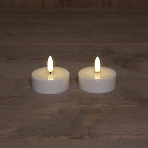 Afbeelding van Anna Collection LED Waxinelicht | 4,5 cm x 6 cm | wit | 3D vlam | 2 stuks