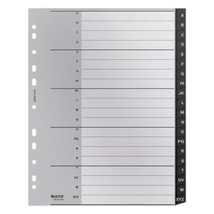 Afbeelding van Leitz Recycle indexen | A4 | plastic | A-Z tabs | 11-gaats | 20 tabs