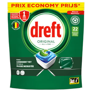 Afbeelding van Dreft All-in-One Vaatwastabletten | Original | 22 stuks