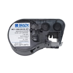 Afbeelding van Brady MC1-1000-595-BL-WT tape vinyl | wit op blauw | 25,4mm x 7,62m