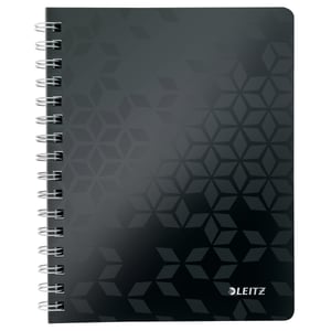 Afbeelding van Leitz 4638 collgeblok | A5 | gelinieerd | zwart | 2-gaats | 80 vel