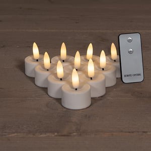 Afbeelding van Anna Collection LED Waxinelicht | 3.8 x 5 cm | wit | 3D vlam | 10 stuks