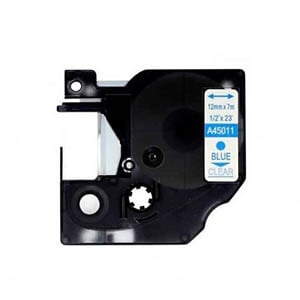 Afbeelding van DYMO S0720510 / 45011 tape blauw op transparant 12mm (huismerk)