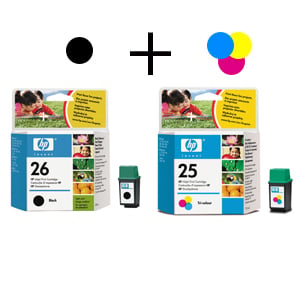 Afbeelding van HP bundel 25(tricolor) + 26(black)