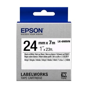 Afbeelding van Epson LK-6WBVN tape zwart op wit 24 mm (origineel)