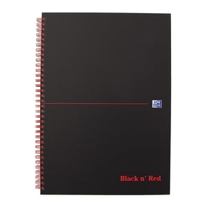 Afbeelding van Oxford 400047609 Black ’n Red spiraalblok | A4 | geruit | karton | 70 vel