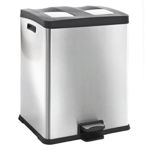 Afbeelding van EKO Recycle Rejoice duo pedaalemmer | mat RVS | 2 x 30 liter