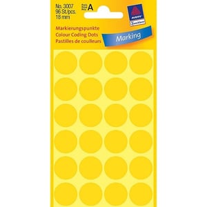 Afbeelding van Avery zweckform 3007 markeringspunten | 18 mm | geel | 96 etiketten
