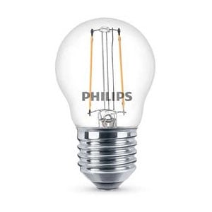 Afbeelding van Philips E27 filament LED-gloeilamp | 2W (25W) | kogelmodel