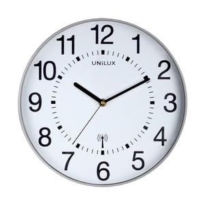 Afbeelding van Unilux Maxi Wave wandklok | kunststof | grijs | 37,5 cm