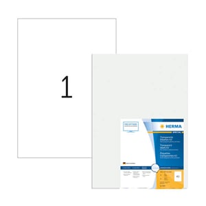 Afbeelding van Herma 8694 glashelder etiketten | A3 |297 x 420 mm | transparant | 50 etiketten