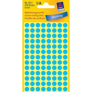 Afbeelding van Avery Zweckform 3011 markeringspunten | 8 mm | blauw | 416 etiketten