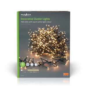 Afbeelding van Nedis cluster LED kerstverlichting | 768 lampjes | 5,6 meter | binnen/buiten | warm wit