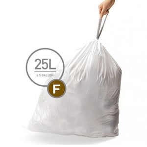 Afbeelding van Simplehuman vuilniszakken | met trekband | code F | 25 liter | 20 stuks