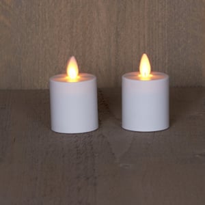 Afbeelding van Anna Collection LED Waxinelicht | 4,5 cm x 8 cm | wit | bewegende vlam | 2 stuks