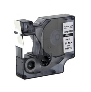 Afbeelding van DYMO S0718600 / 18444 IND Rhino tape vinyl zwart op wit 12mm (huismerk)